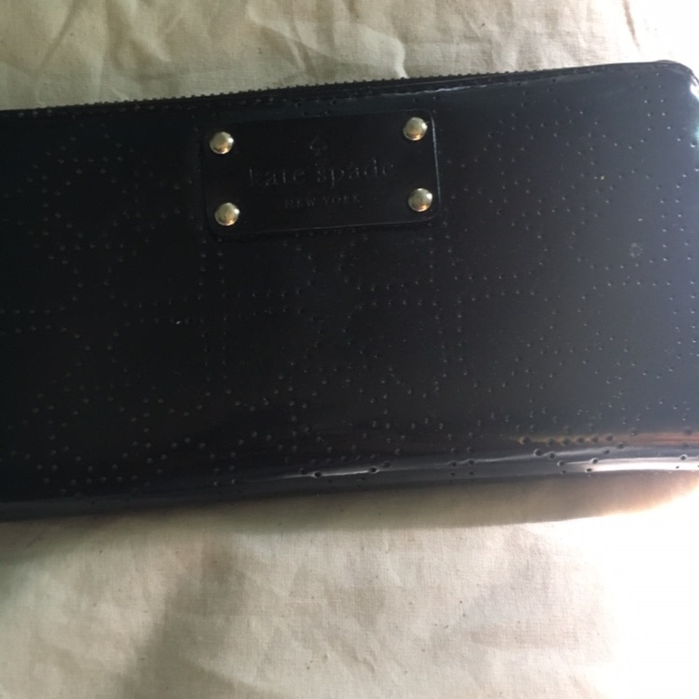 Black patent leather wallet new